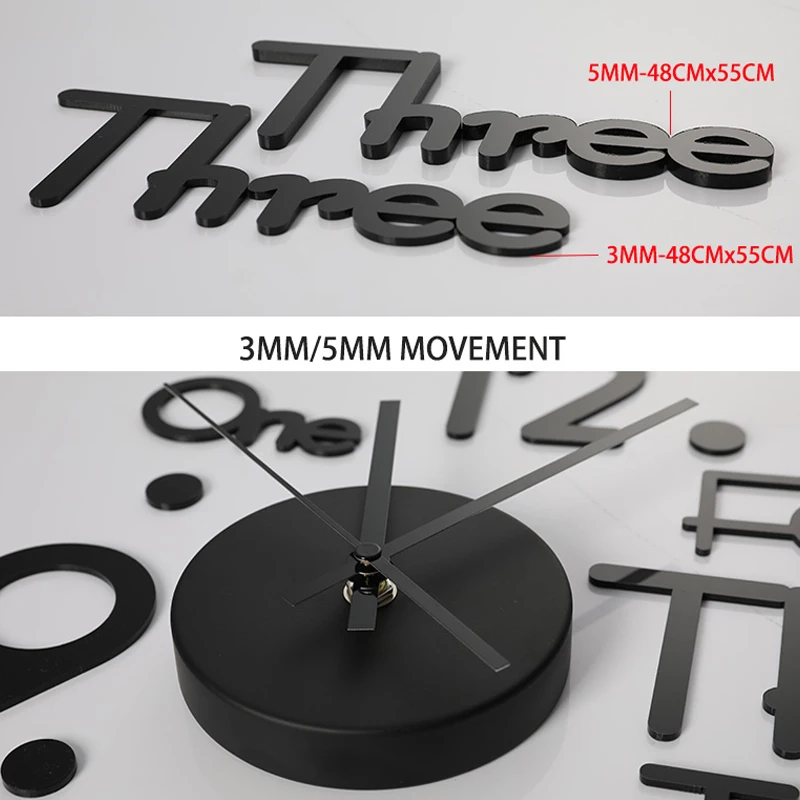 

MEISD Acrylic Watch Creative Clock Large Modern Design Wall Art Metal Needle 3D DIY Stickers Home Decor Horloge Free Shipping