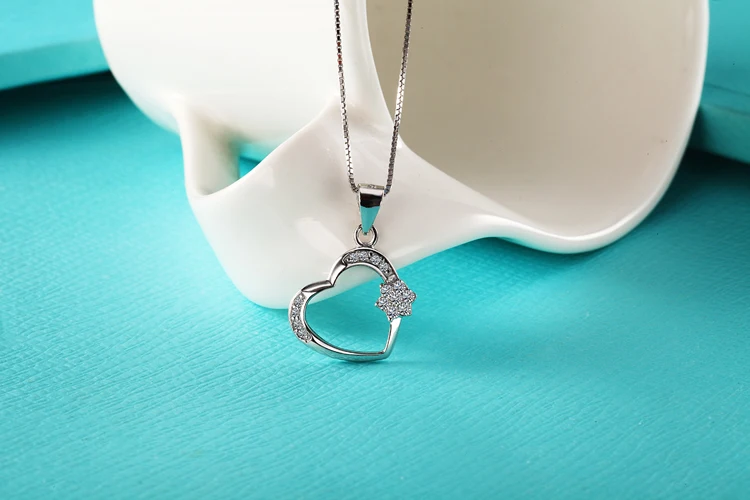 Sparking Micro-paved CZ Heart Pendant 925 Silver Not Fade Women Necklace | Украшения и аксессуары