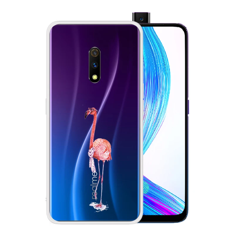 Мягкий силиконовый прозрачный чехол из ТПУ для OPPO Realme XT 5 Pro X2 X Lite 3 F11 F7 F5 F9 Find Flamingo |