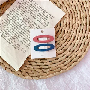 Oval-RedNavy Модные заколки для волос для женщин, полые базовые милые заколки для волос аксессуары для девушек, корейский стиль, головной убор - Цвет: Oval-RedNavy