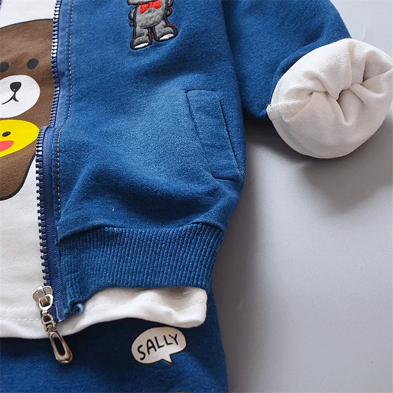 boys clothing 2018 new fashion casual 0-4 years baby boy clothes cartoon coat+T-shirt+pant set | Детская одежда и обувь