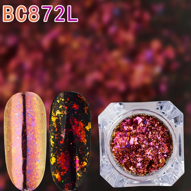BEAUTYBIGBANG 0,1 г эффект чешуйки ногтей блестки зеркальный блеск порошок хром пигмент Блестки для ногтей Хамелеон дизайн ногтей