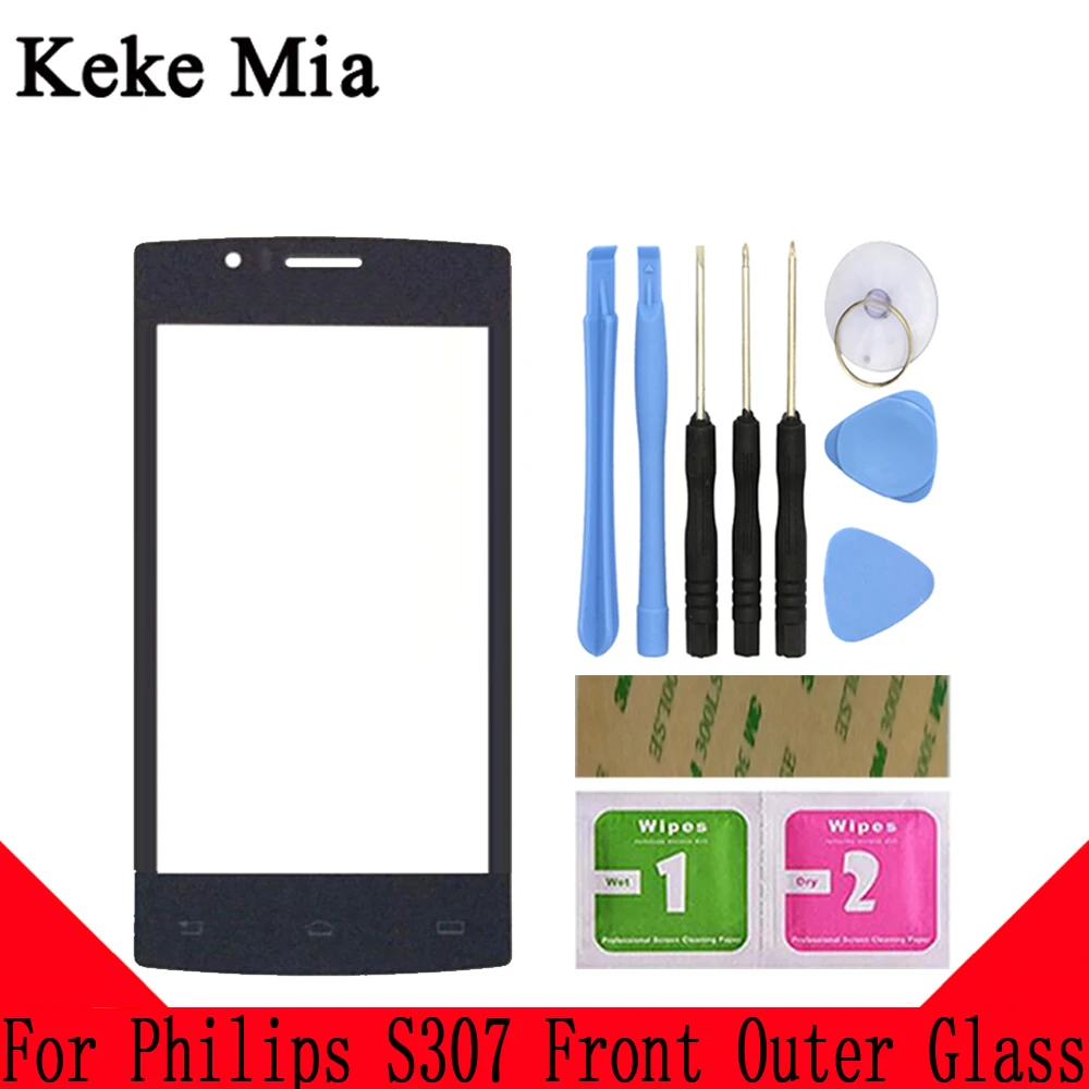 Keke Миа 4," для Philips S307 сенсорный экран панель передняя внешняя стеклянная линза сенсорный экран без lcd дигитайзер