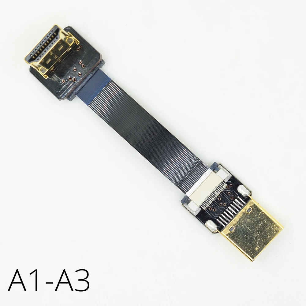 A1 A FPV Стандартный HDMI штекер к hdmi вверх вниз угловой Женский FPC плоский кабель 20pin