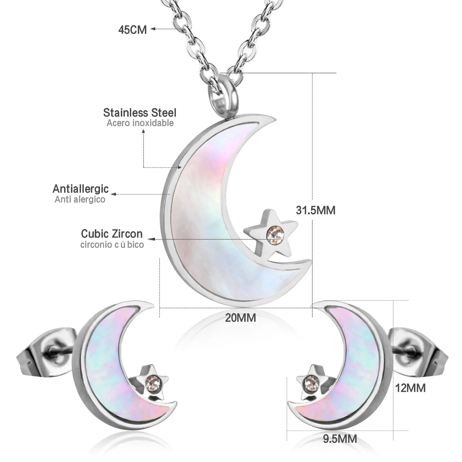 Аксессуары для девочек LUXUSTEEL детские украшения колье Лунная ракушка подвеска