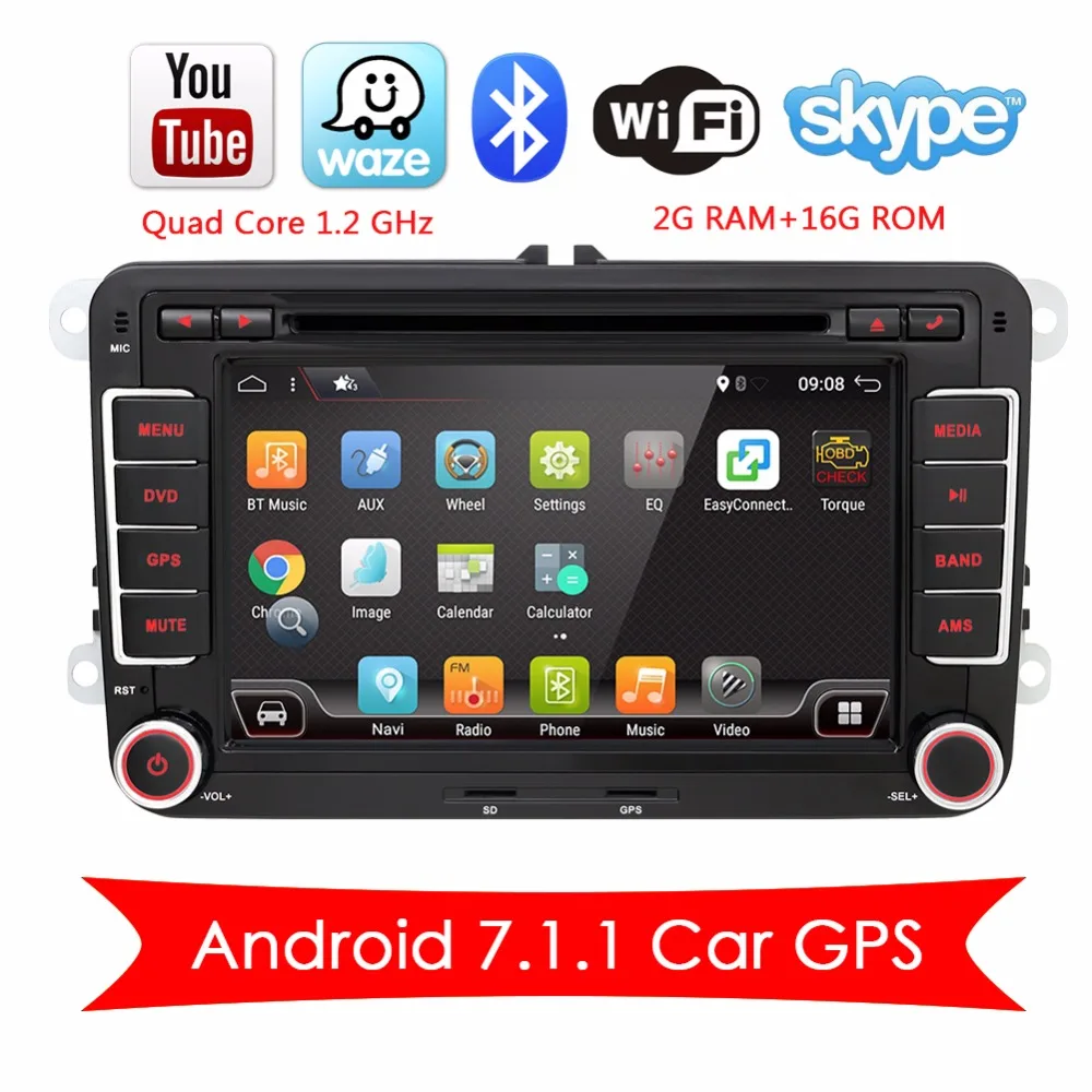 Bosion 2 DIN Android 7.1.1 Автомобильный мультимедийный декодер DVD Радио MP3 gps NAVI для Volkswagen VW T5