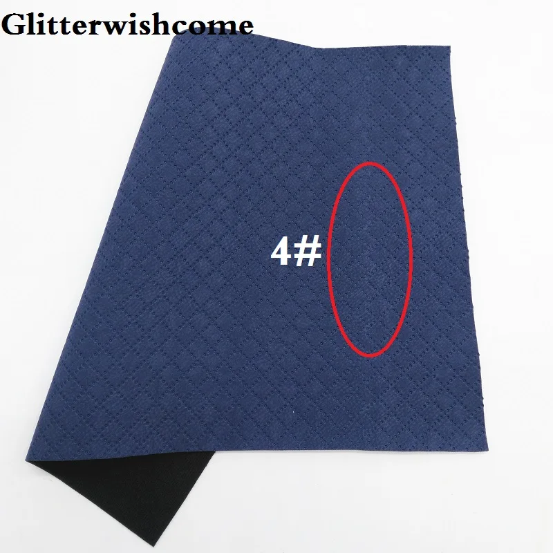 4 Glitterwishcome 21X29 см A4 размер винил для бантов тиснение пледы замша кожа Fabirc искусственная кожа листы для бантов, GM163A - Цвет: 4