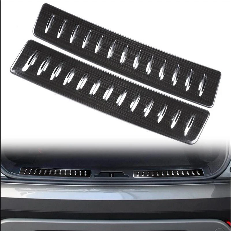 

Для Range Rover Velar 2018 2 шт. Черный Автомобильный багажник из нержавеющей стали внутренний задний багажник бампер педаль панель Крышка Стайлинг а...