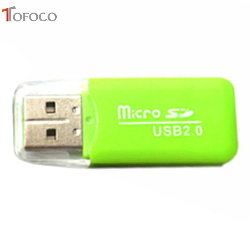 green TOFOCO для Micro SD TF T-Flash все в 1 USB 2,0 многофункциональный считыватель карт памяти - Цвет: green