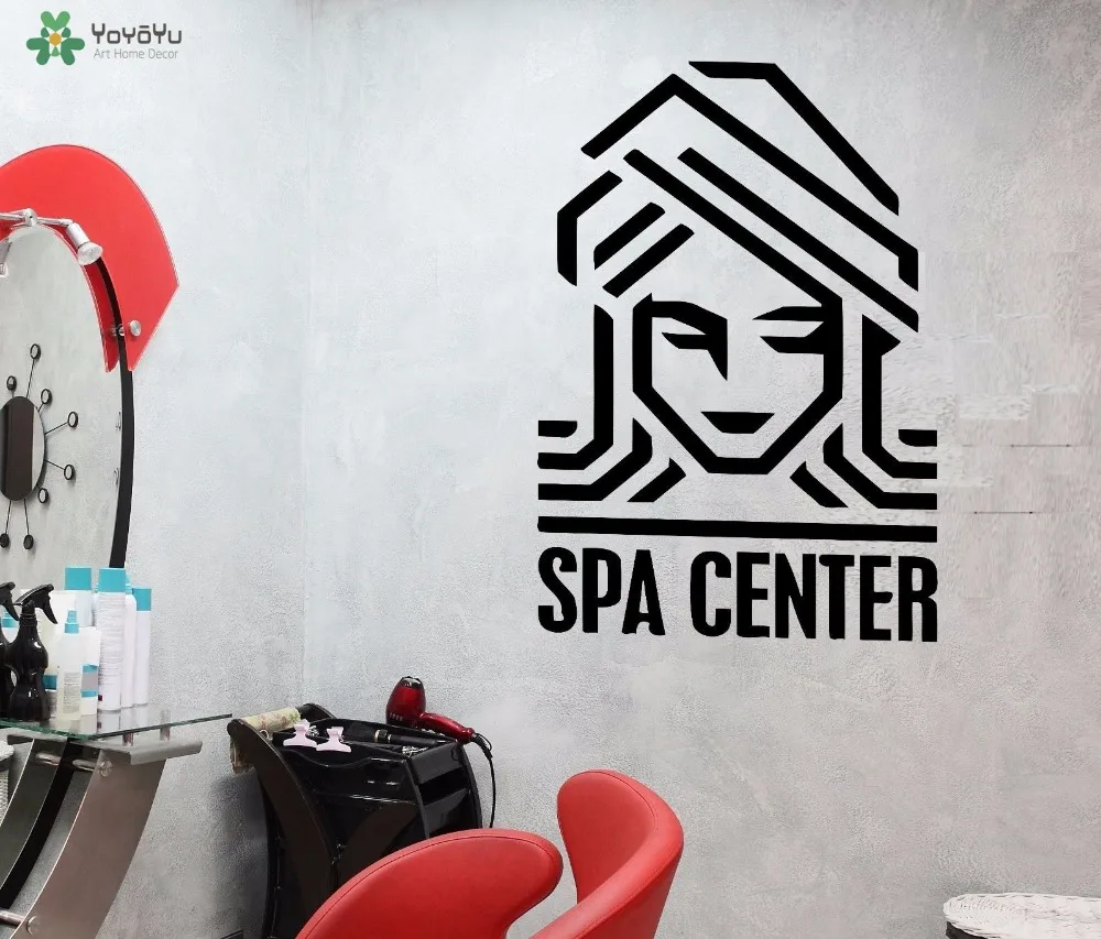 YOYOYU наклейки на стену девочки Beauty Salon виниловая настенная наклейка Spa Center Logo Inteiror