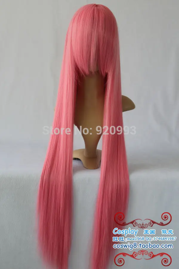 WQ и Оптовая &amp&gt&gt&gt&gt Новый розовый длинные прямые Косплей ПОЛНЫЙ ПАРИК 100 см |