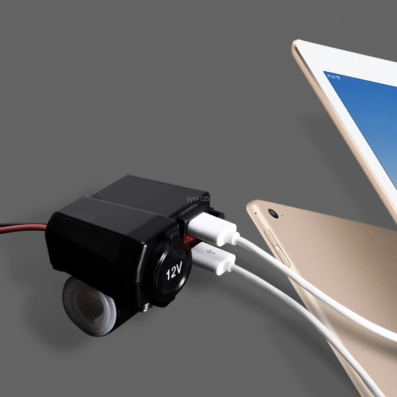 Водонепроницаемый 12 в 24 В для машины, лодки, мотоцикла двойной USB зарядное устройство светодиодный вольтметр, прикуриватель розетка для iphone Android оптом