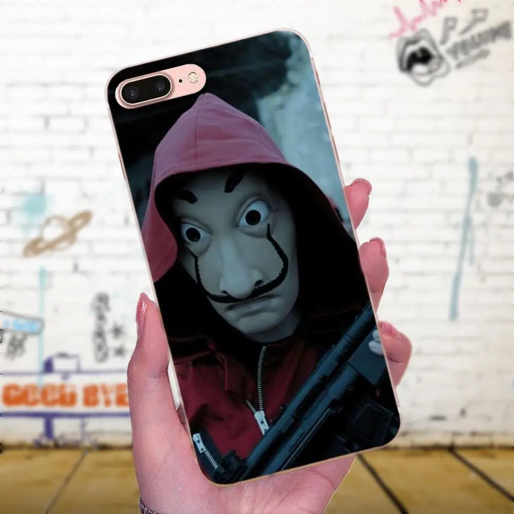 Модный чехол для телефона из ТПУ Apple iPhone X XS Max XR 4 4S 5 5C 5S SE 6 6S 7 8 Plus La Casa De Papel |