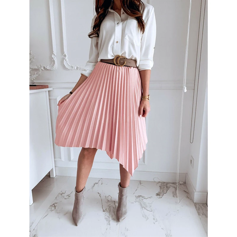 Женская плиссированная юбка-смокинг Повседневная вечерняя юбка без пояса с