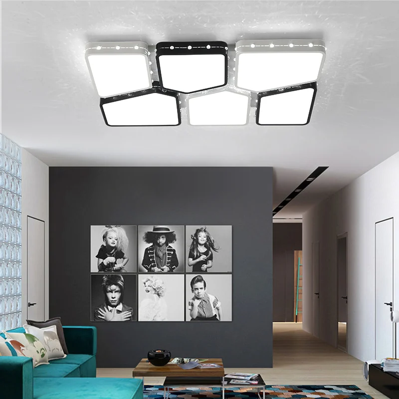 Black/White Surface Mounted Modern led ceiling Chandelier lights for living room bedroom study lustres de sala chandelier | Лампы и