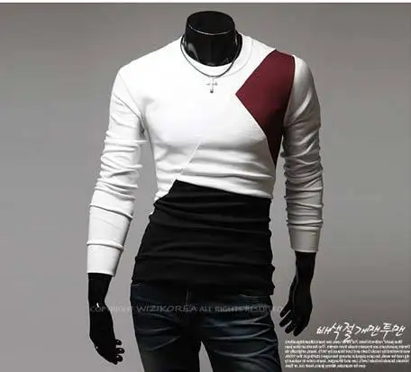 Hot selling Korean style star stitch long sleeve t shirt for men Brand cotton Tees S XXL|sleeve tattoos men|t-shirt printing transfer papert-shirt