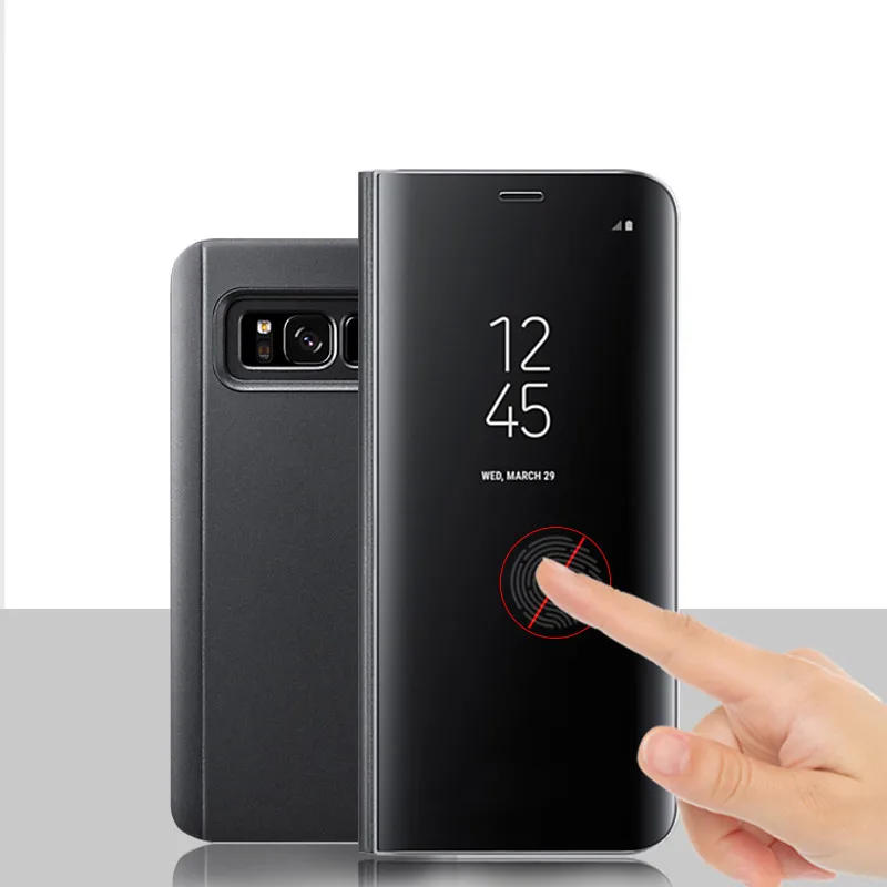 For Samsung Galaxy S6 edge S7 Edge S8 S8Plus Original Luxury Clear View Mirror Flip Case Official Standing Phone Cover | Мобильные