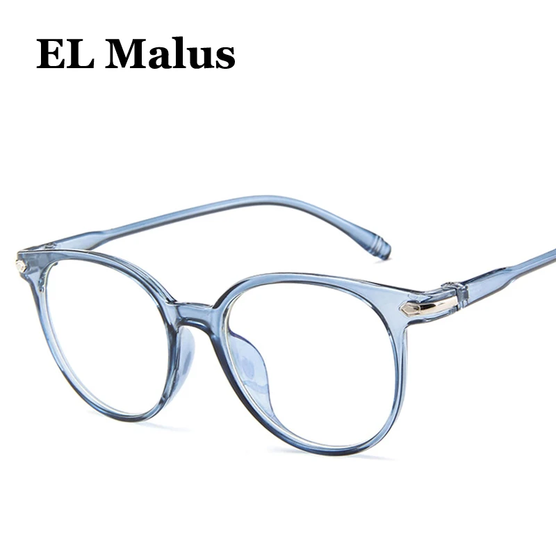 

[EL Malus]New Fashion Oval Frame Transparent Lens Sunglasses Women Female Blue Pink Mirror Vintage Sun Glasses Oculos De Sol