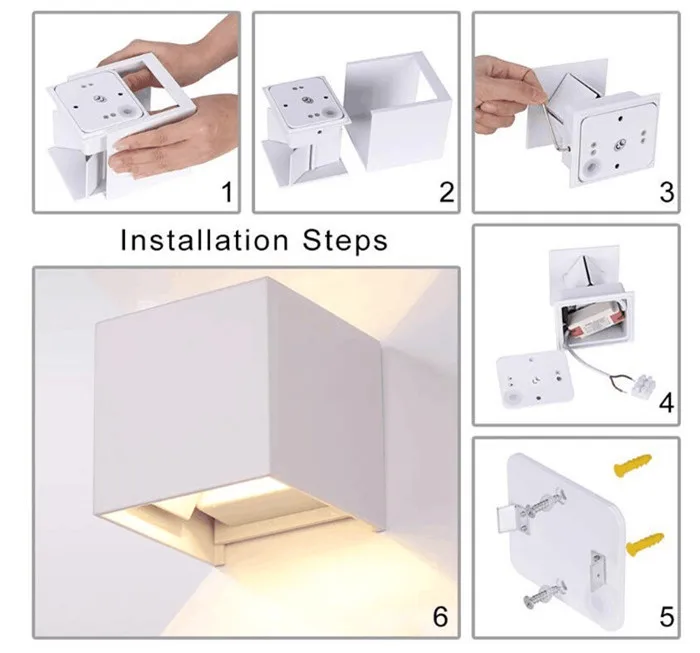 Наружный светильник Beam degree adjustable LED Wall Lamp Waterproof Outdoor Lights 7W 12W Up And Down Lighting Indoor Engineering Porch Garden Light.