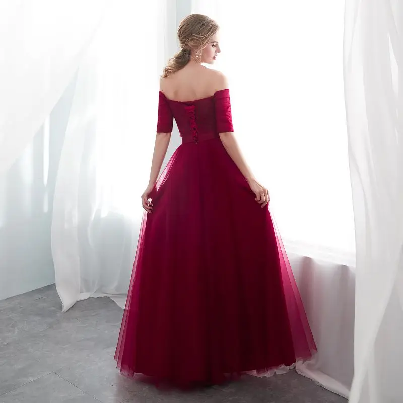 Длинные Бордовые вечерние платья Robe de soiree 2020 выпускное платье с открытыми
