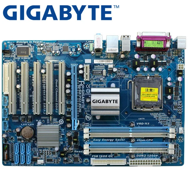 GIGABYTE GA P43 ES3G настольная материнская плата Socket LGA 775 для Core 2 Pentium D DDR2 16G ATX