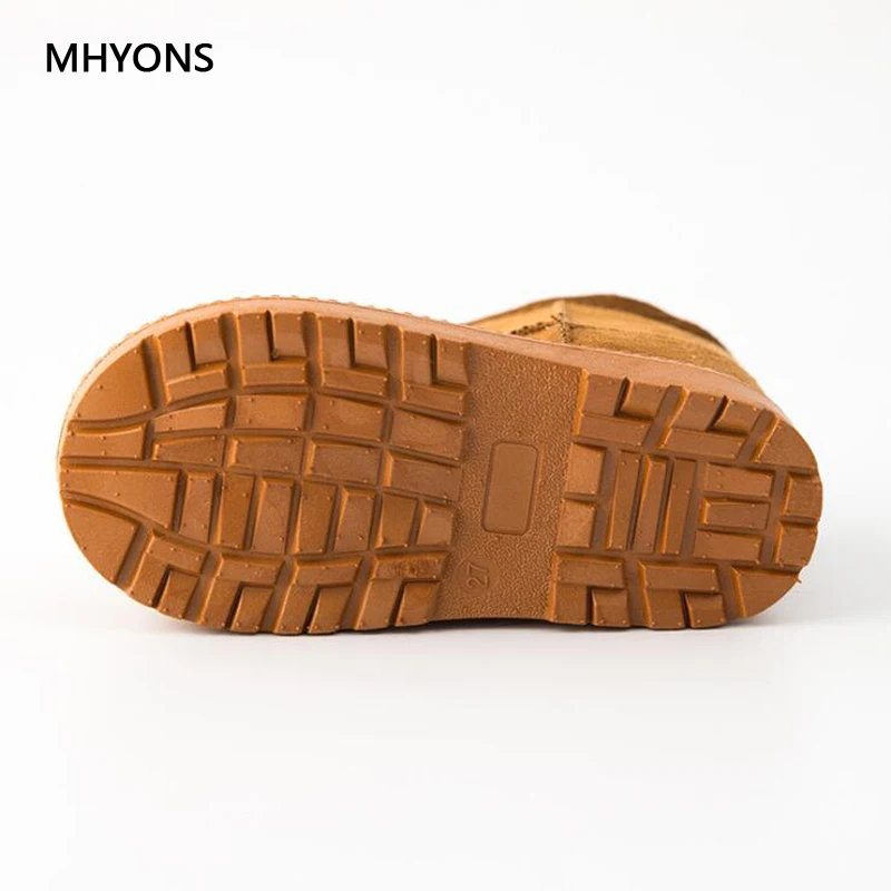 MHYONS/2018 Новые детские сапоги для мальчиков и девочек зимние ботинки бархатные
