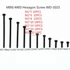 Винты с шестигранной головкой RFDTYGR RC Mini 4wd M2, 70 шт.