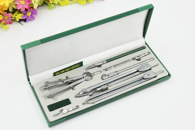 Набор механических инструментов для рисования hero H4009 9 шт./компл.|math set|mechanical drawing