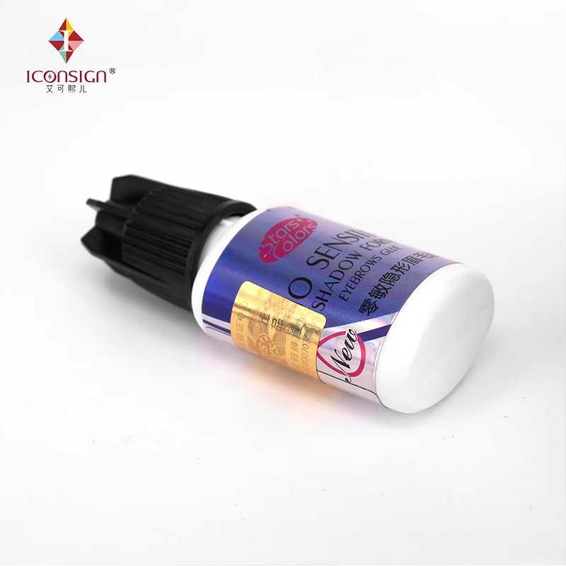 

ICONSIGN 20 bottles/lot 15 seconds dry Transparent Professional Eyebrows Glue 10ml/bottle Odor free Zero stimulate