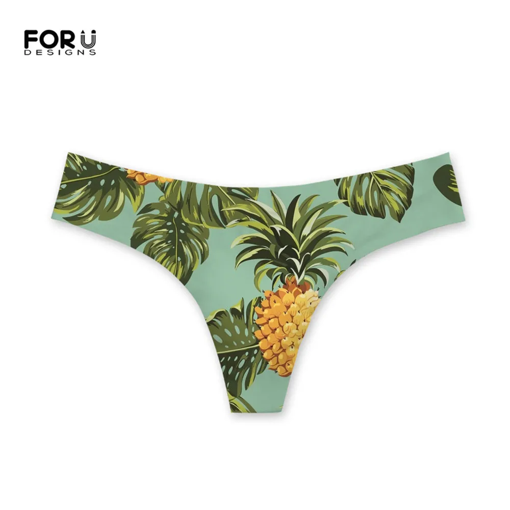 FORUDESIGNS/женские сексуальные трусики, стринги, Летний стиль, принт ананаса, дизайн, женское нижнее белье, низкая посадка, стринги, брендовые трусы на заказ