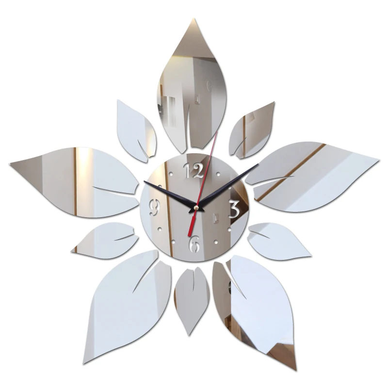 

Hot sale diy mirror acrylic material single face wall stickers modern style wall quartz clocks home decor wall watches