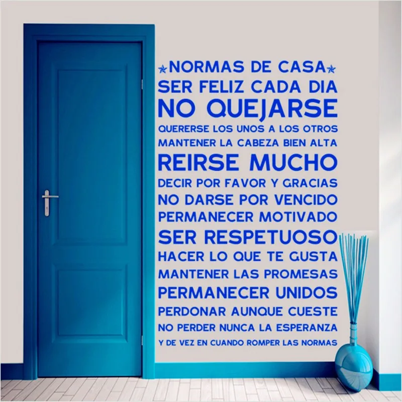 2018 Стикеры s испанский версия Нормас де Каса Дом правила стены домашний декор