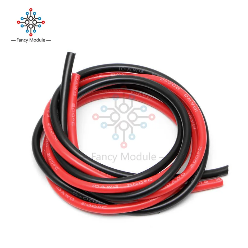 10 AWG калибровочный провод силиконовые гибкие медные многожильные кабели для RC