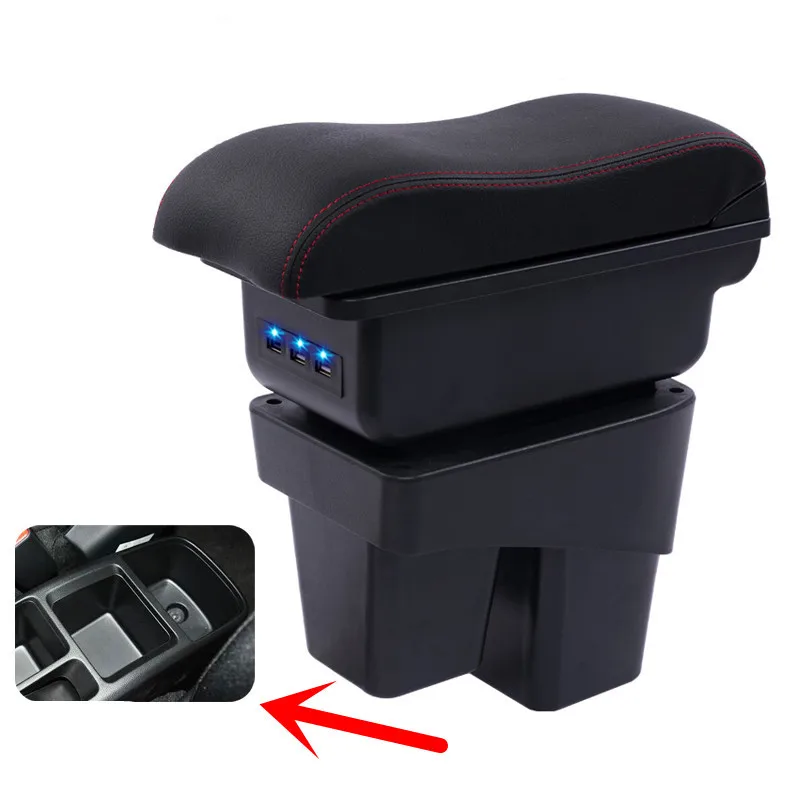 Для Honda WRV подлокотник коробка зарядка через usb увеличивает двухслойный центральный магазин содержание держатель стакана, пепельница аксессуары 15-19
