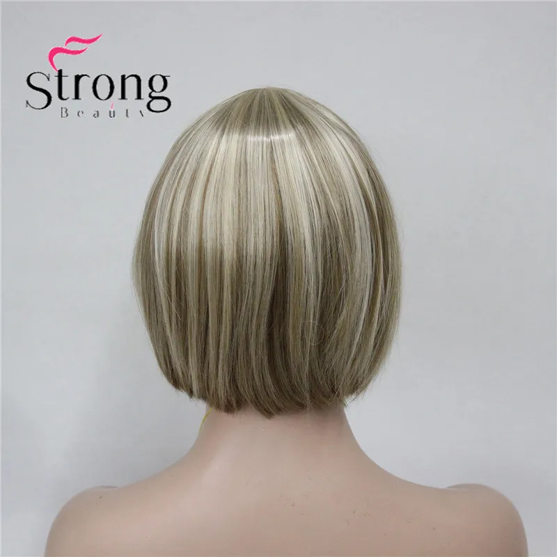 15TT613 StrongBeauty женский короткий боб прямой блонд полный синтетический парик для повседневной носки - Цвет: 15TT613