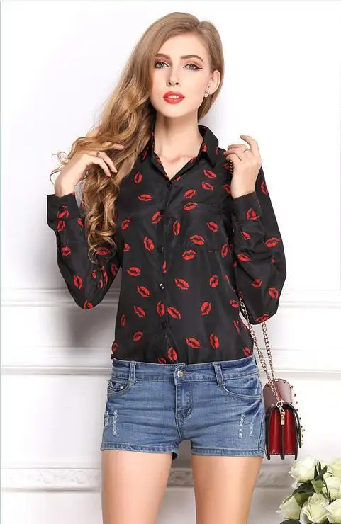 Женская одежда блузки рубашки европейские американские весна осень свободная