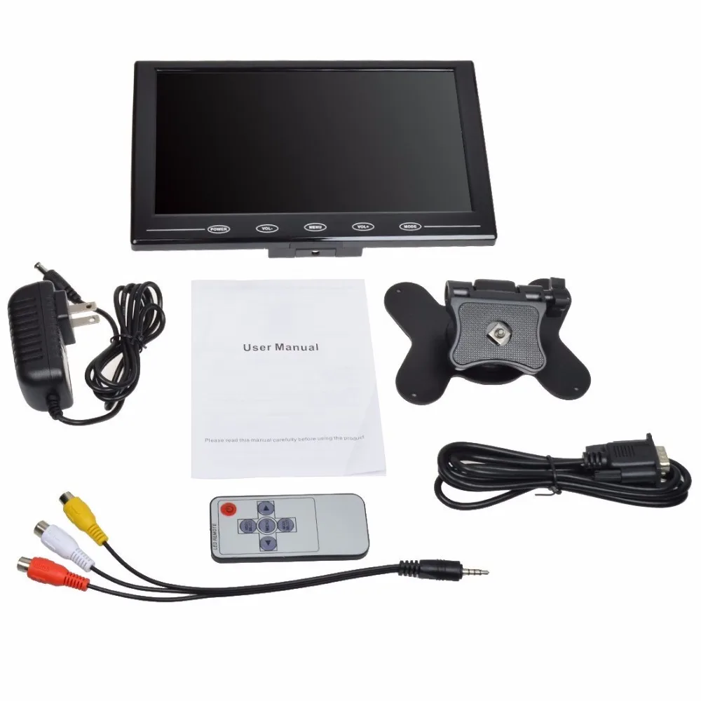 9 дюймов ультра тонкий HD TFT монитор автомобиля Экран дисплея 1024*600 для ПК