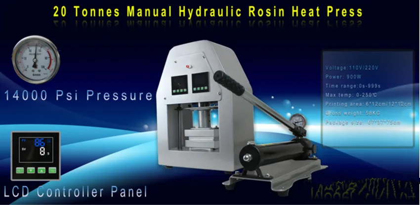 

20 tonnes manual Hydraulic Rosin heat press rh