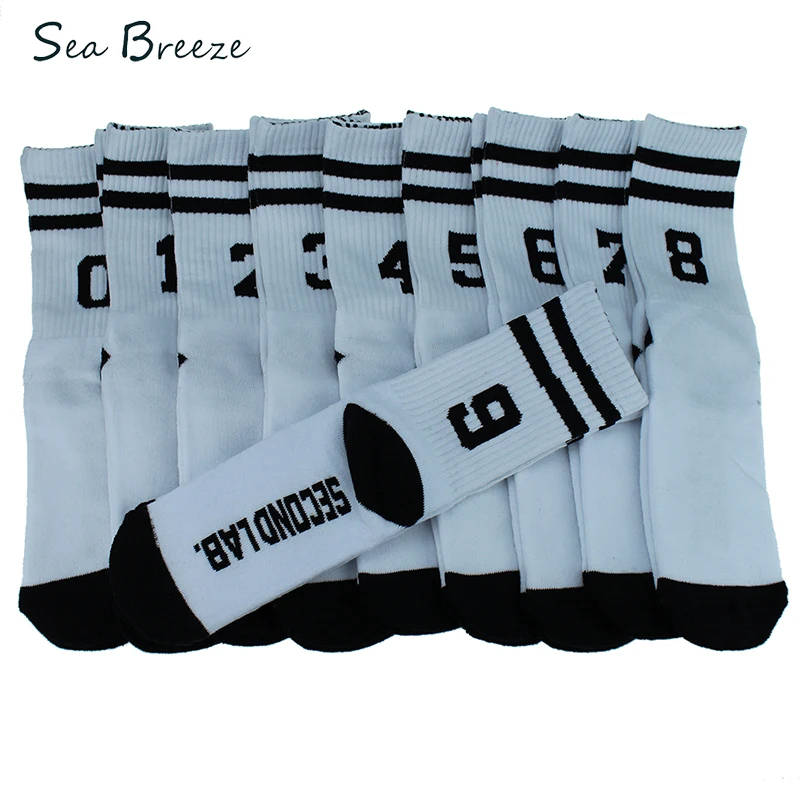 Бесплатная доставка модные повседневные хлопковые носки с цифрами для мужчин и