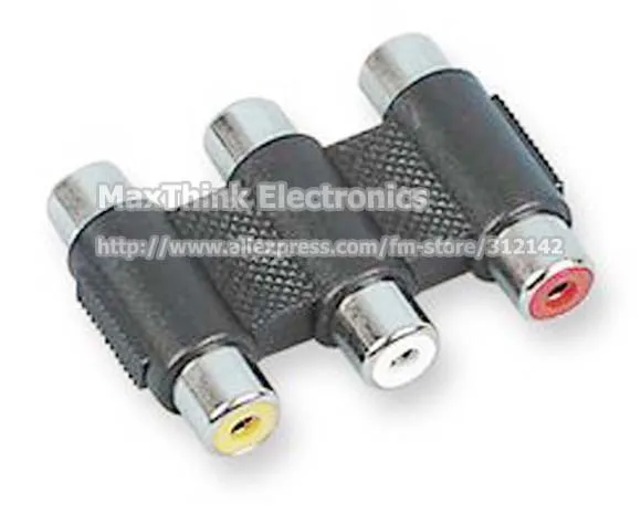 Композитный аудио-видео Переходник RCA-Женский-для использования с кабелями AV RCA TV