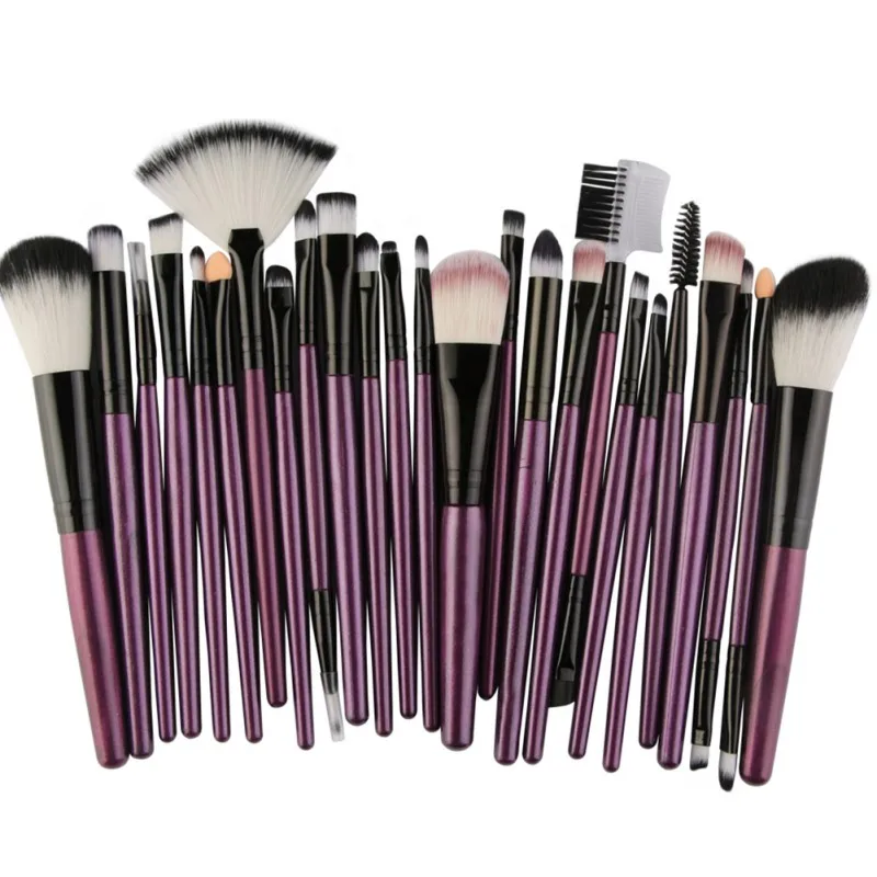 

Makeup Brushes Tool Set Foundation Blush Lip Face Eye Shadow Brow Lash Fan Brush 25 Pieces/set