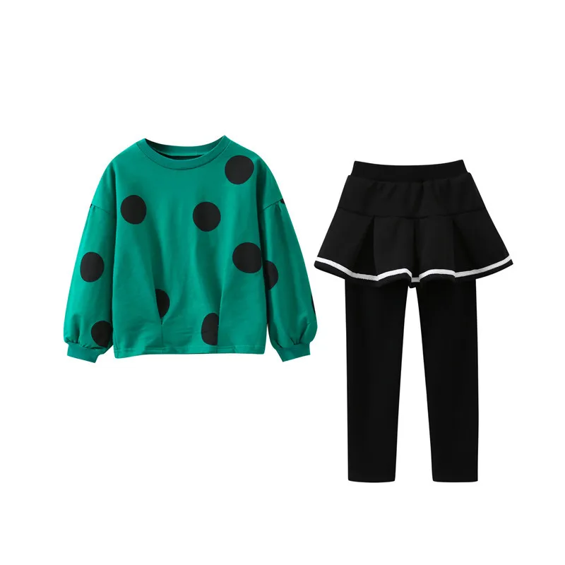 2018 Autumn Girls New Products Children's Clothing Suit Korean Version of Cotton Dot Print Baby | Детская одежда и обувь
