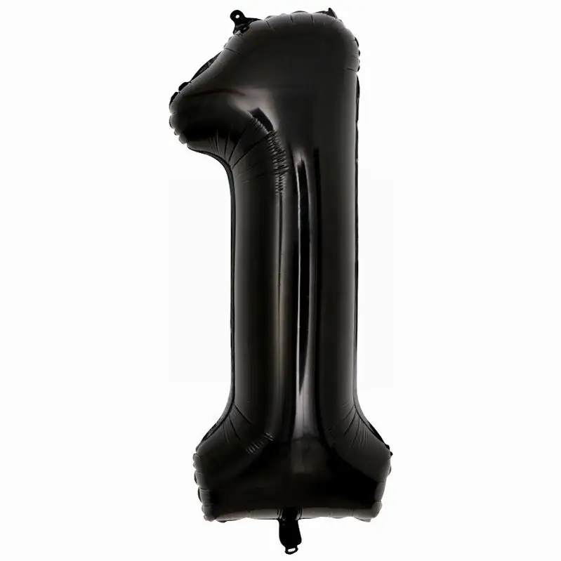 black 30 дюймов 40 дюймов номер 1 детский душ розовый Золотой Серебряный Розовый Черный цифра Гелиевый шар 1 день Рождения Вечеринка Микки Декор поставки - Цвет: black