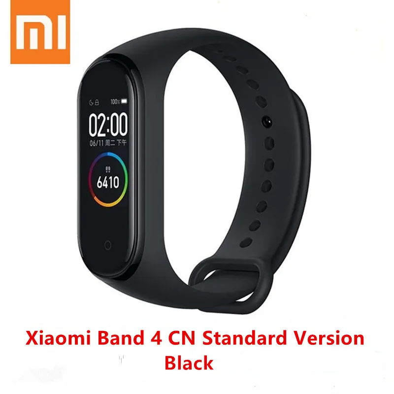 band4 CN version Bla Xiaomi Mi band 4 smart AI фитнес-трекер для измерения сердечного ритма 50 м водонепроницаемый сенсорный цветной экран Bluetooth 5,0 браслет - Цвет: band4 CN version Bla
