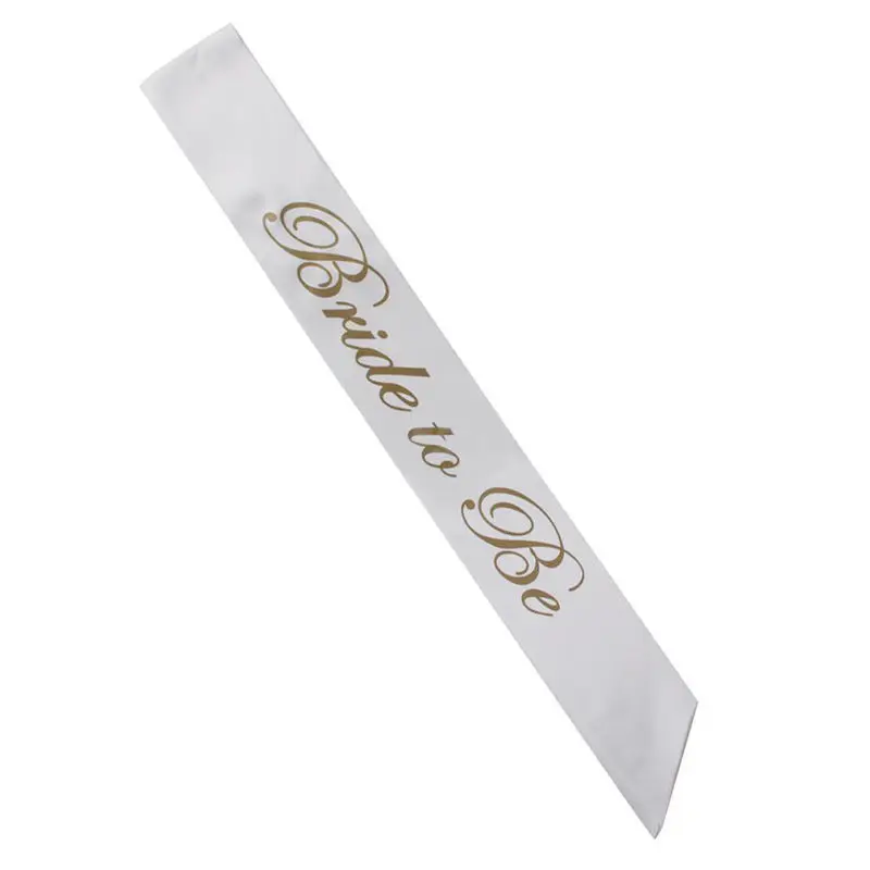 

White & Gold Bride to be Sash Women Hen Night Bachelorette Bridal Shower Party