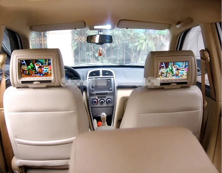 newest 7 inch Car Headrest Monitor With 7''TFT LCD Screen monitor support 32 bit games DVD CD MP3 MP4 automobile audio styling |