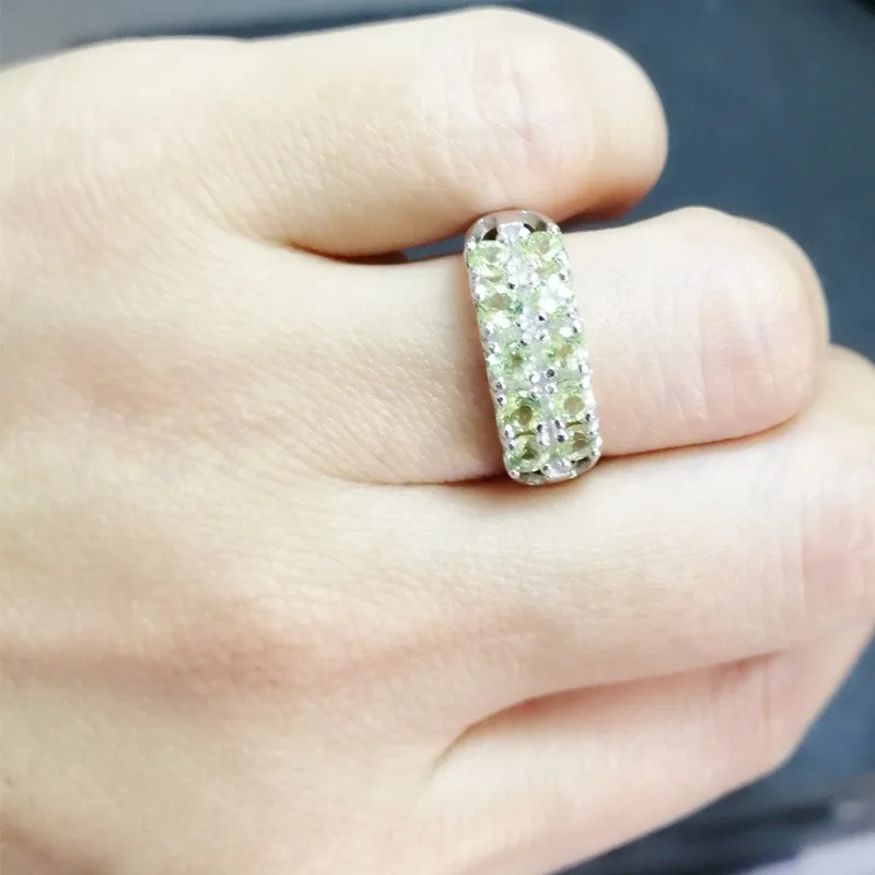 Кольцо Peridot бесплатная доставка натуральный Перидот ювелирное изделие в новом