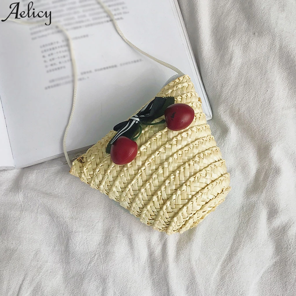 Aelicy женские сумки на плечо праздничный стиль Вишневое украшение твердая