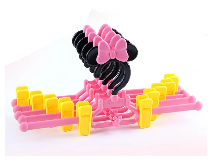 Cute Cartoon Plastic Pants Skirt Hanger Space Saving Can be Combine Dress Mickey &amp Minnie Style (15 Pieces/ Lot) | Дом и сад