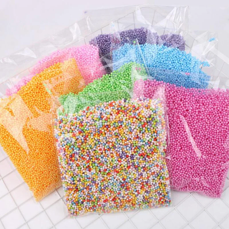 OL DIY Snow Mud 2-4mm Particles For Slime Accessories Soft Fluffy Mini Crystal Beads Assorted Colors Polystyrene Styrofoam |